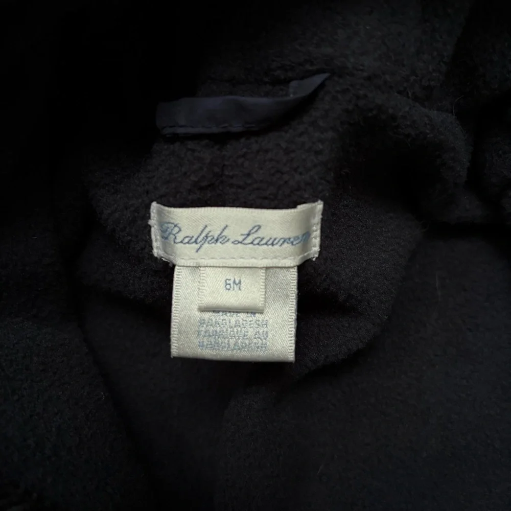 RALPH LAUREN Size 6M Baby MSRP‎ $135 Hooded Barn Bunting Navy  Quilted Snowsuit